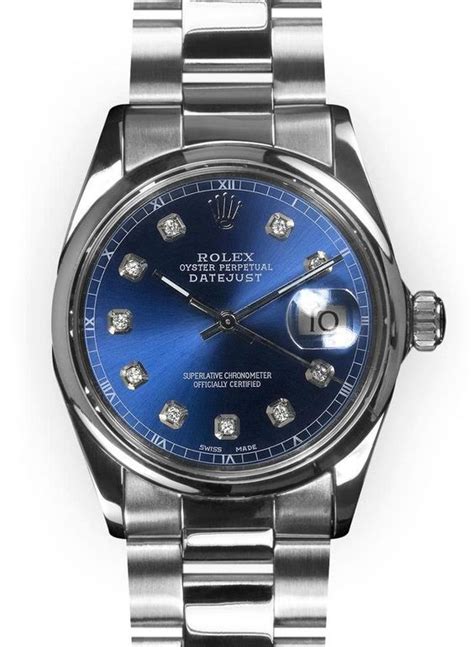 women watch rolex hand blue|rolex watch with blue face.